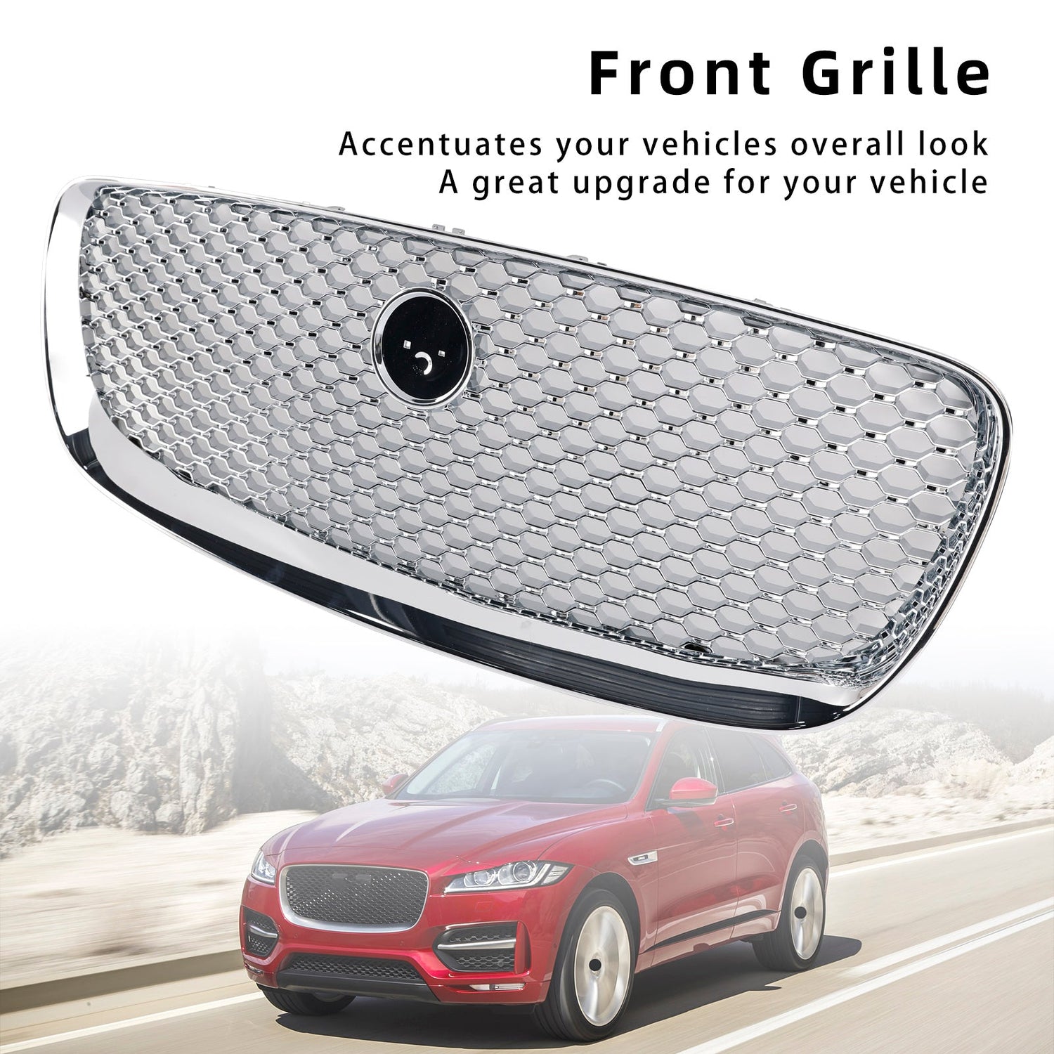 2016-2020 JAGUAR F-PACE X761 Chrome Front Bumper Grill Grille