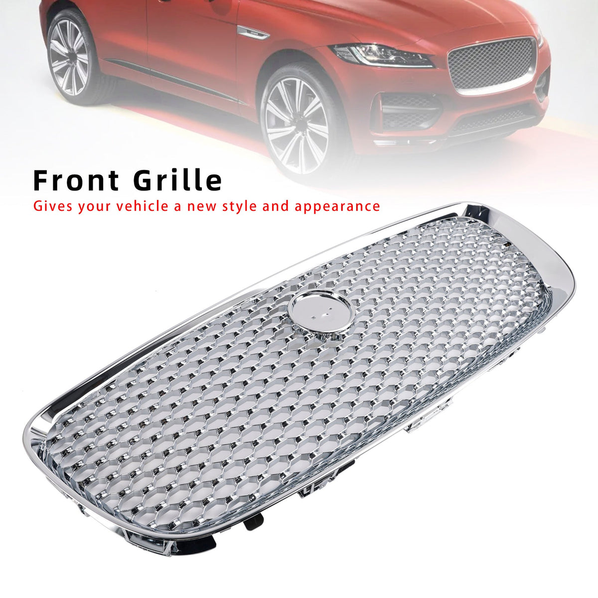 2016-2020 JAGUAR F-PACE X761 Chrome Front Bumper Grill Grille