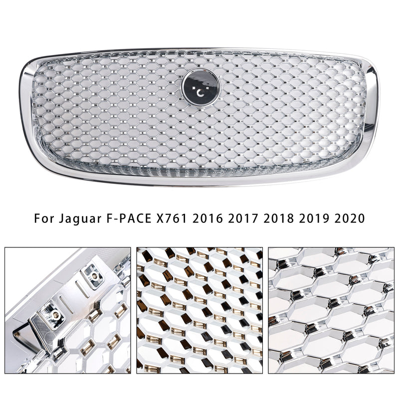 2016-2020 JAGUAR F-PACE X761 Chrome Front Bumper Grill Grille