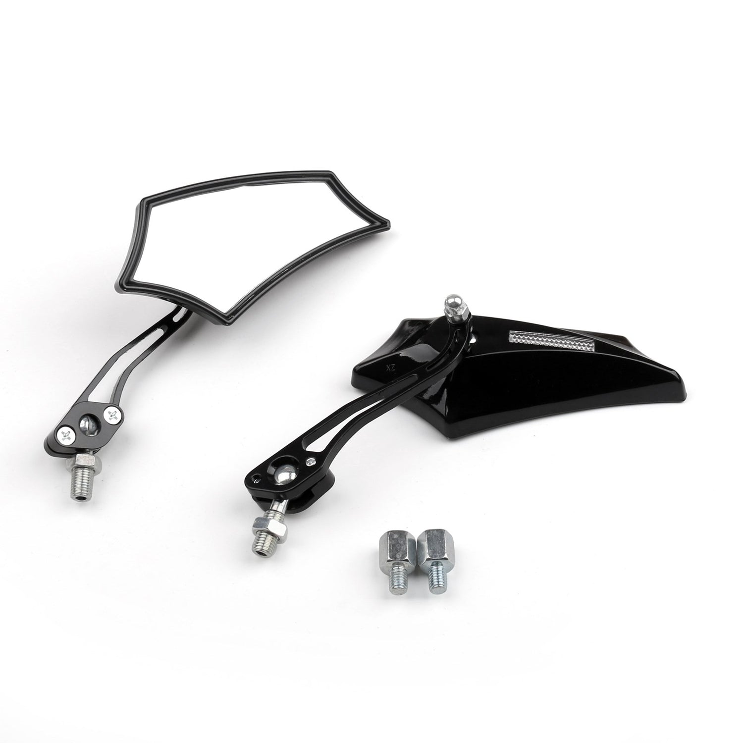 Motocycle Chopper Cruiser Street Dirt Bike Rear View Mirrors 8mm 10mm Black