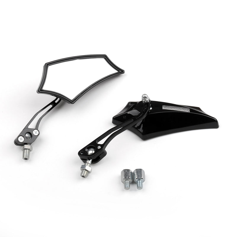 Motocycle Chopper Cruiser Street Dirt Bike Rear View Mirrors 8mm 10mm Black
