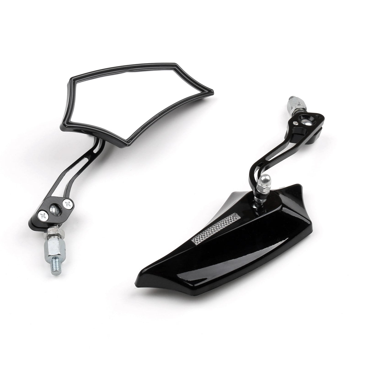 Motocycle Chopper Cruiser Street Dirt Bike Rear View Mirrors 8mm 10mm Black