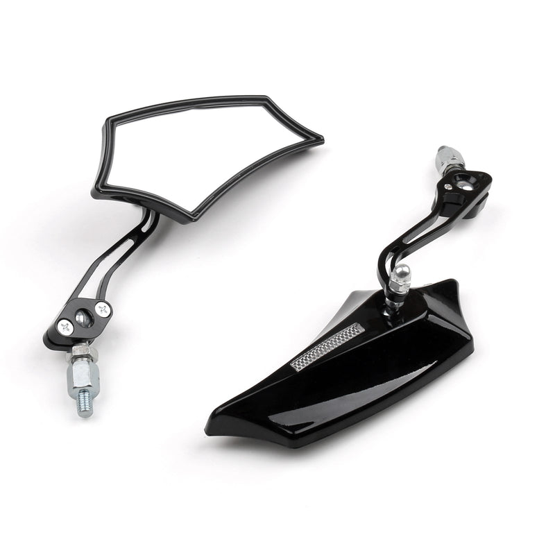 Motocycle Chopper Cruiser Street Dirt Bike Rear View Mirrors 8mm 10mm Black