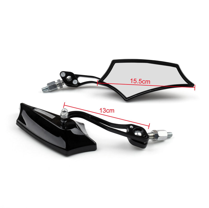 Motocycle Chopper Cruiser Street Dirt Bike Rear View Mirrors 8mm 10mm Black