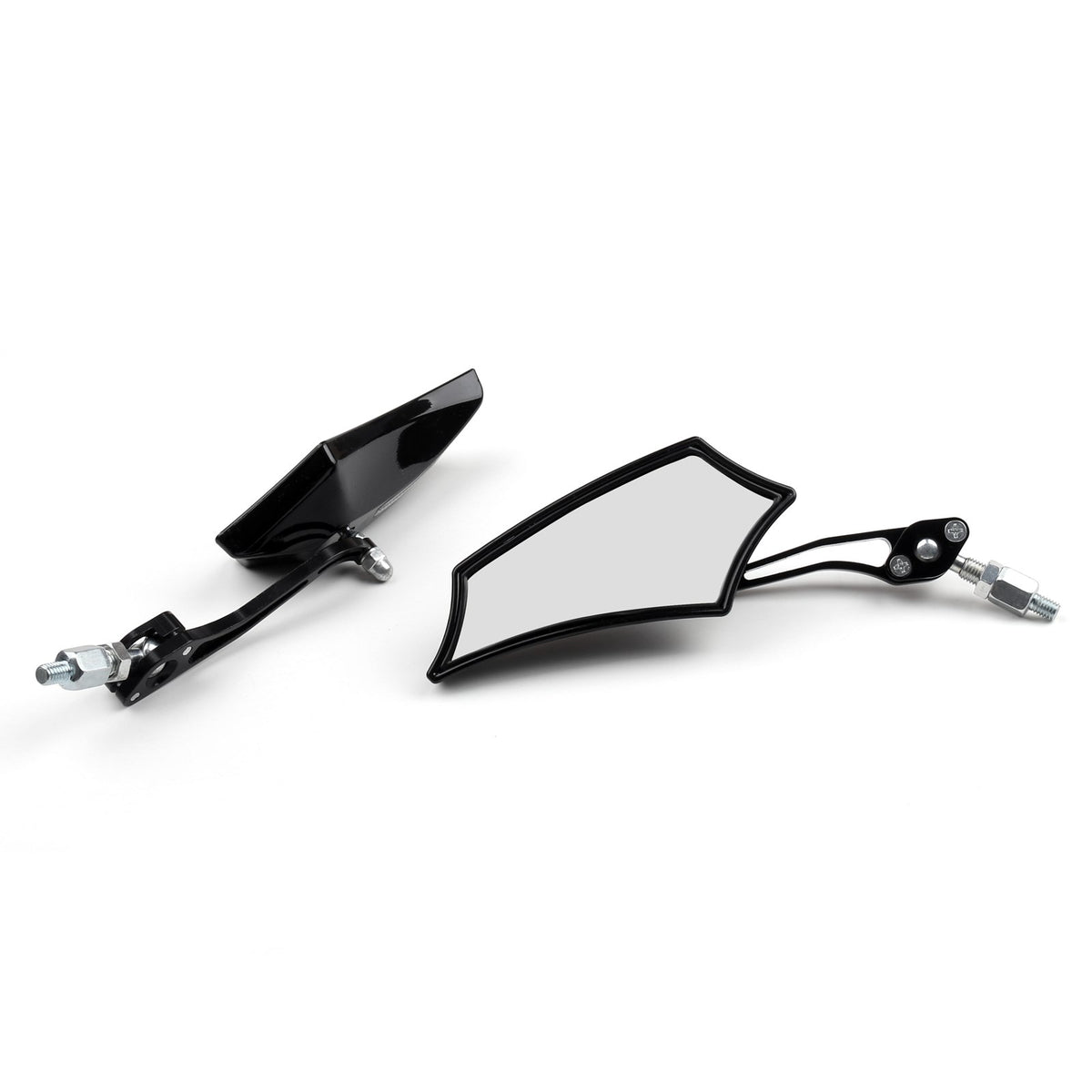 Motocycle Chopper Cruiser Street Dirt Bike Rear View Mirrors 8mm 10mm Black
