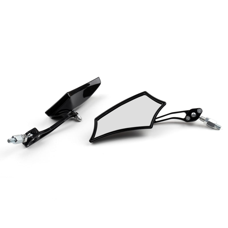 Motocycle Chopper Cruiser Street Dirt Bike Rear View Mirrors 8mm 10mm Black