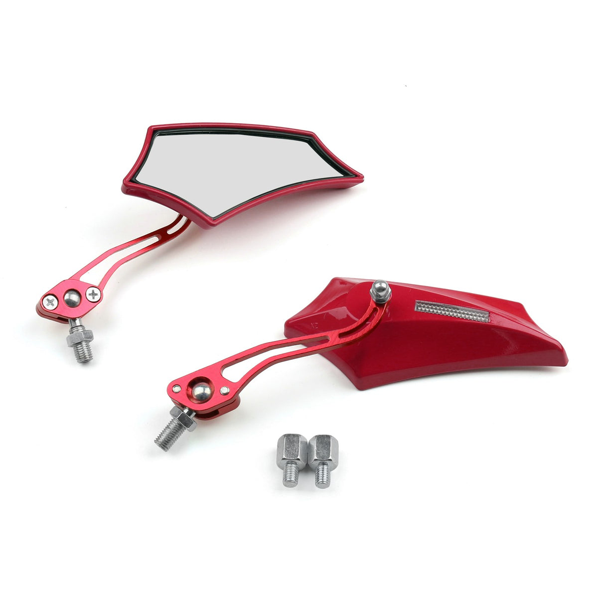 Motocycle Chopper Cruiser Street Dirt Bike Rear View Mirrors 8mm 10mm Red