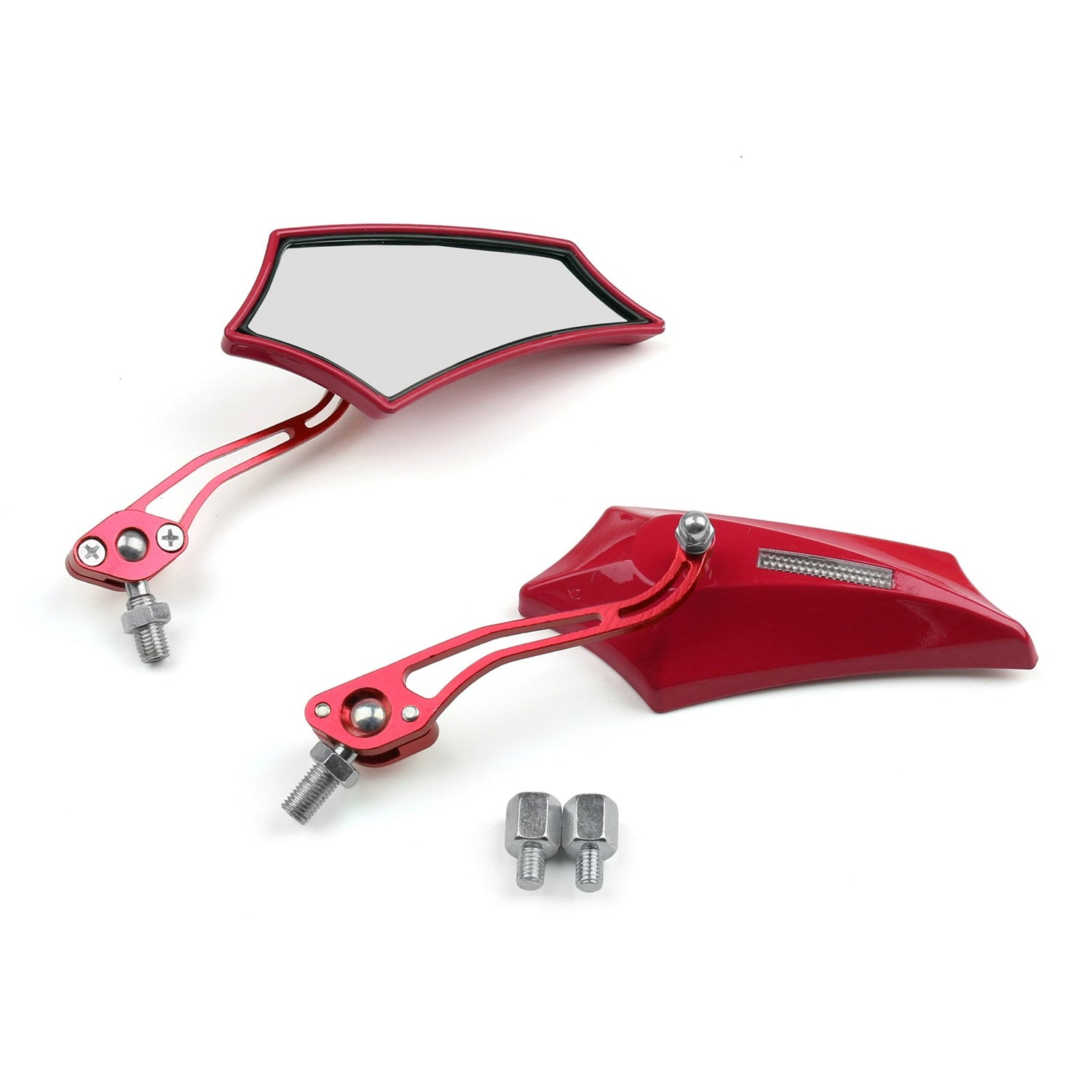 Motocycle Chopper Cruiser Street Dirt Bike Rear View Mirrors 8mm 10mm Red