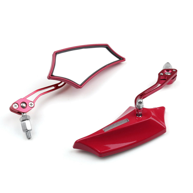 Motocycle Chopper Cruiser Street Dirt Bike Rear View Mirrors 8mm 10mm Red