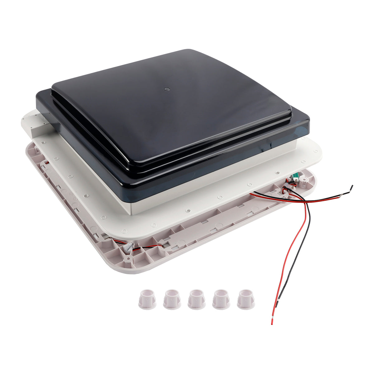 11" RV Caravan Roof Vent Forward and reverse motor RV Fan 12V Skylight W/ Light