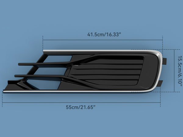 2014-2018 Audi A6 C7 Black Chrome Pair Front Bumper Foglight Cover Grill