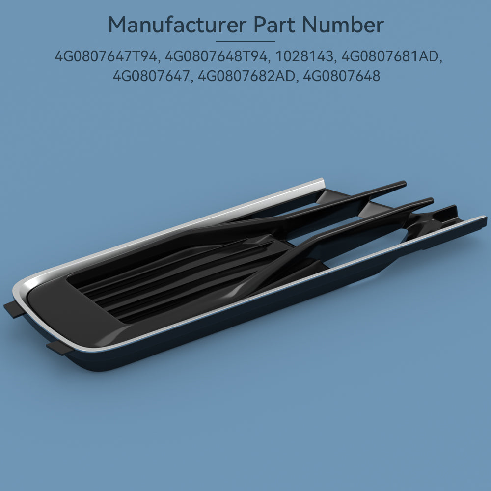 2014-2018 Audi A6 C7 Black Chrome Pair Front Bumper Foglight Cover Grill