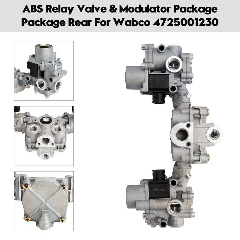 Wabco 4725001230 ABS Relay Valve & Modulator Package Package Rear