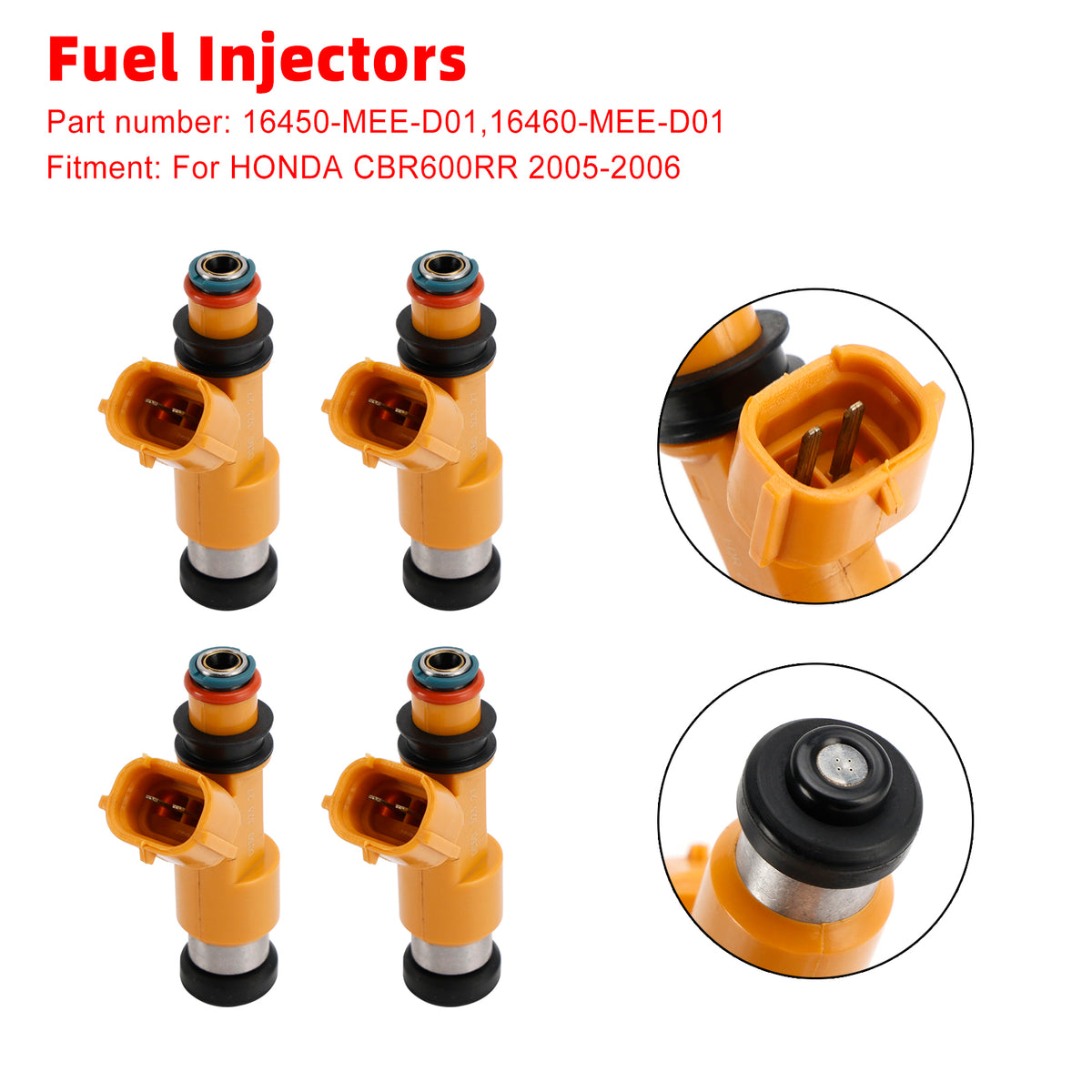 Honda CBR600RR 2005-2006 4PCS 16460-MEE-D01 Fuel Injectors 16450-MEE-D01
