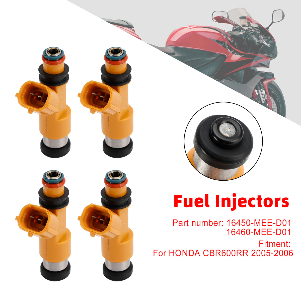 Honda CBR600RR 2005-2006 4PCS 16460-MEE-D01 Fuel Injectors 16450-MEE-D01