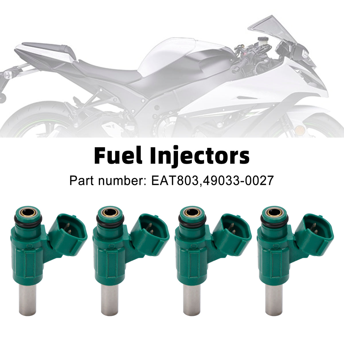 Kawasaki Ninja ZX10R ZX1000 2011-2017 4PCS EAT803 Fuel Injector Fits 49033-0027