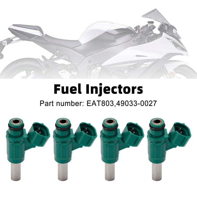 Kawasaki Ninja ZX10R ZX1000 2011-2017 4PCS EAT803 Fuel Injector Fits 49033-0027