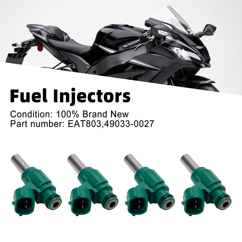 Kawasaki Ninja ZX10R ZX1000 2011-2017 4PCS EAT803 Fuel Injector Fits 49033-0027
