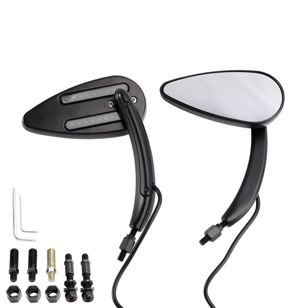 Sportster 883 1200 1990-2021 Black Custom Dynamics LED Turn Signal Mirrors