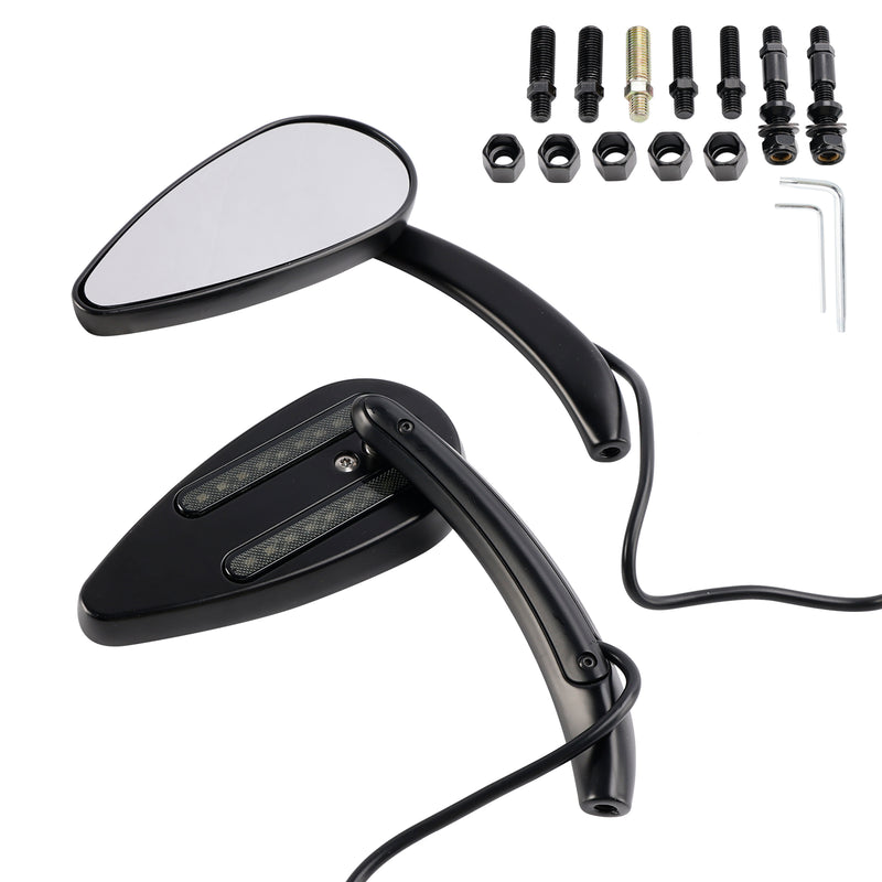 Sportster 883 1200 1990-2021 Black Custom Dynamics LED Turn Signal Mirrors