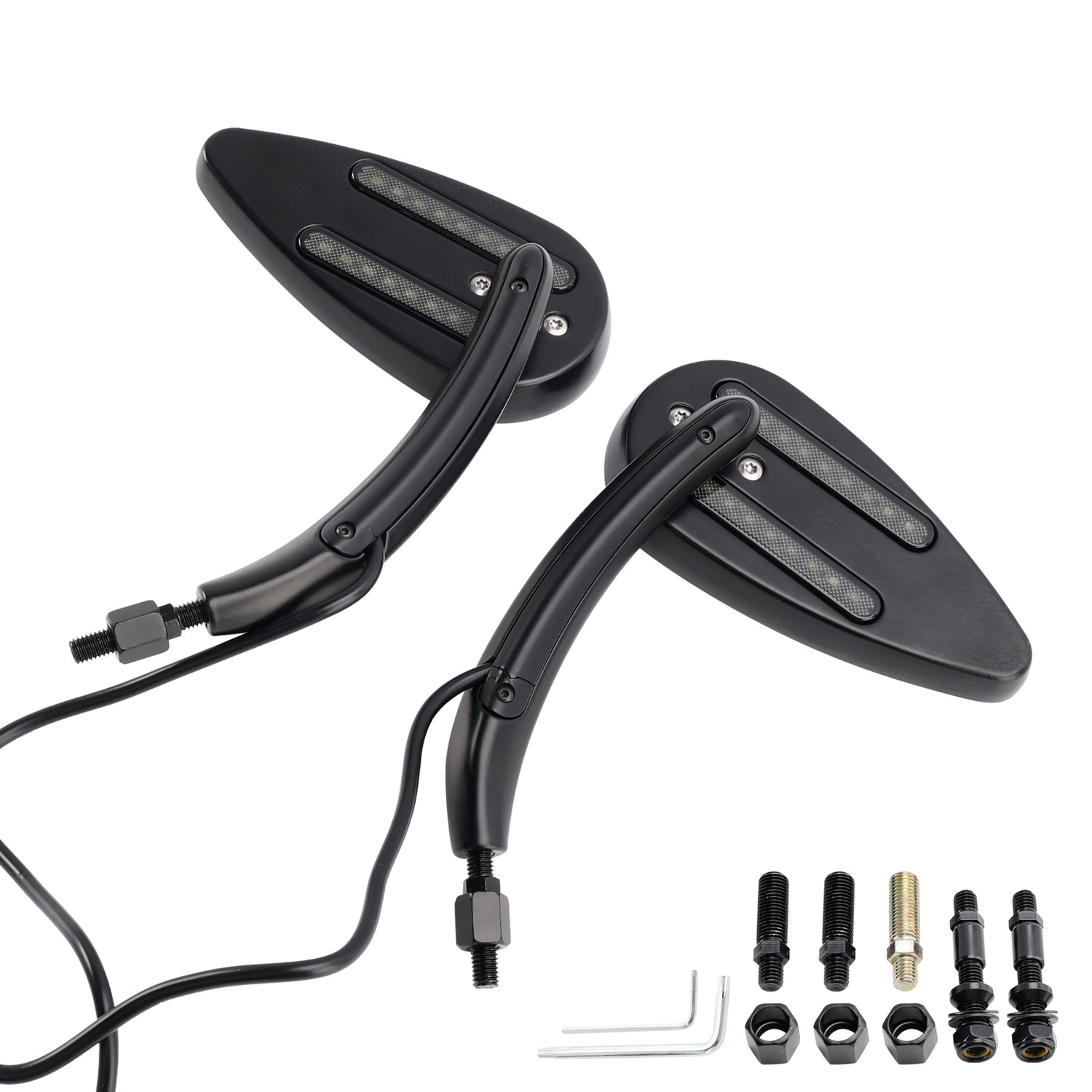 Sportster 883 1200 1990-2021 Black Custom Dynamics LED Turn Signal Mirrors