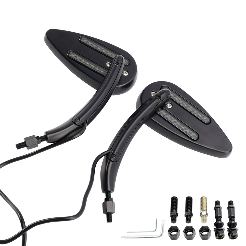 Sportster 883 1200 1990-2021 Black Custom Dynamics LED Turn Signal Mirrors