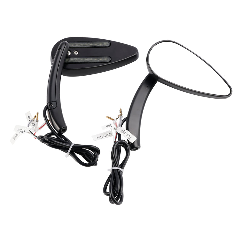 Sportster 883 1200 1990-2021 Black Custom Dynamics LED Turn Signal Mirrors