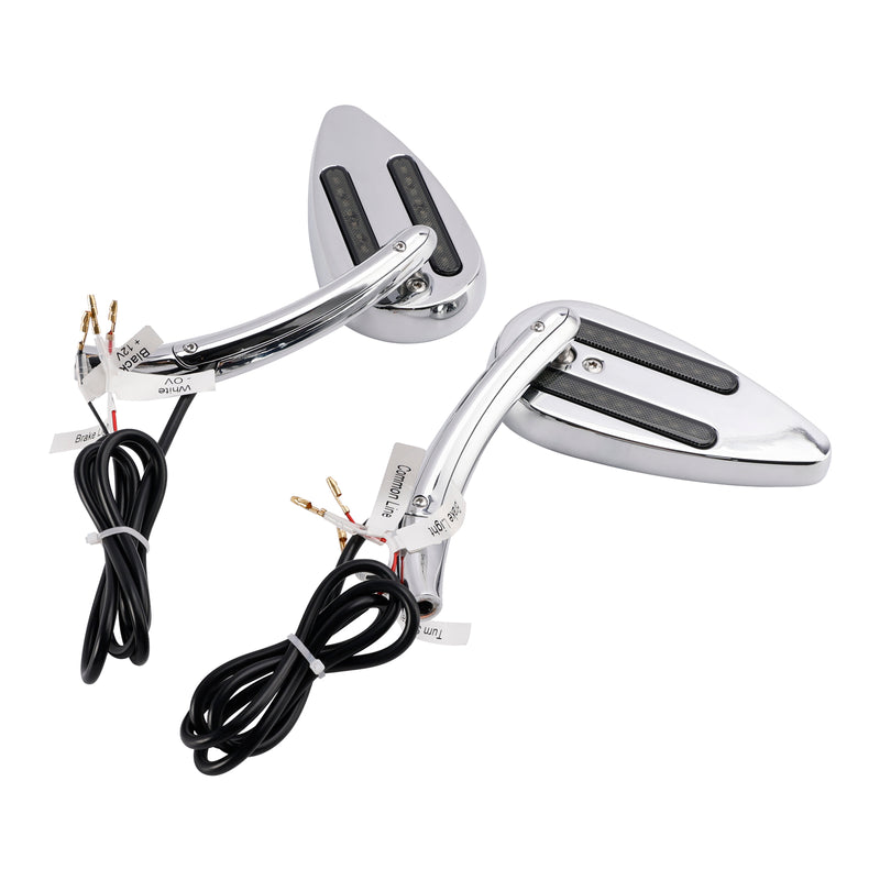 Sportster XL 1200 883 1990-Up Chrome Custom Dynamics LED Turn Signal Mirrors