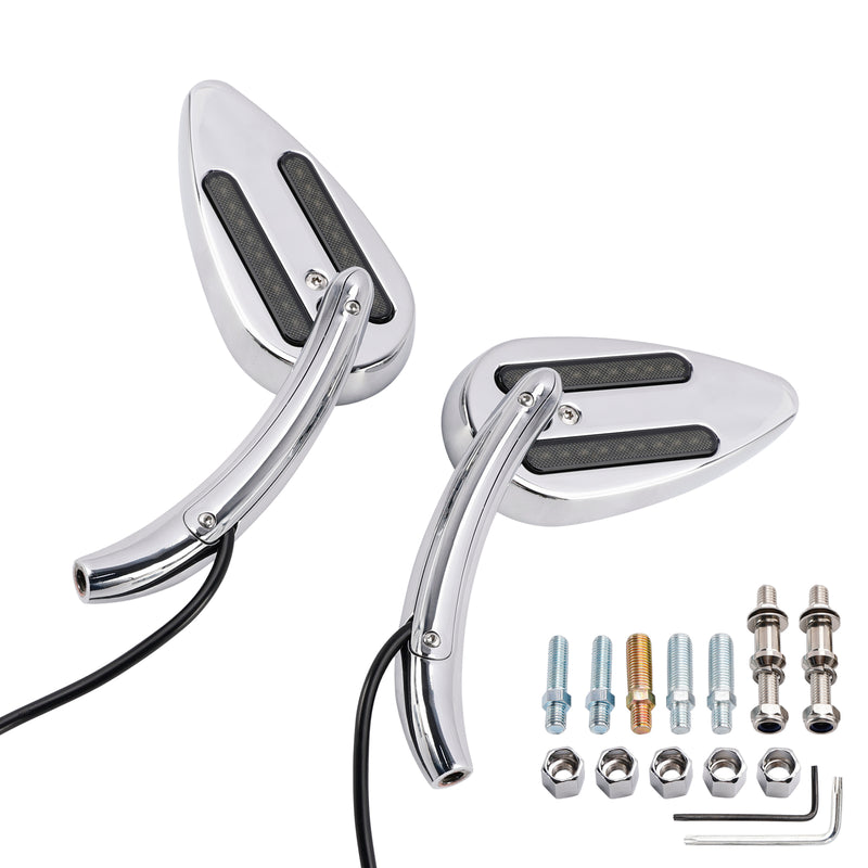 Sportster XL 1200 883 1990-Up Chrome Custom Dynamics LED Turn Signal Mirrors