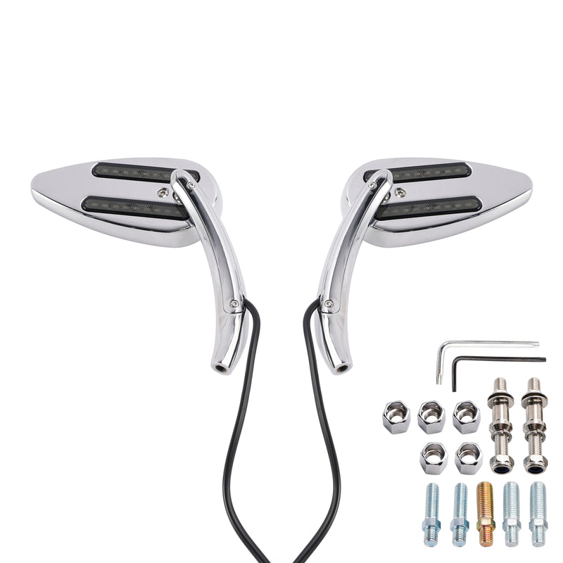 Sportster XL 1200 883 1990-Up Chrome Custom Dynamics LED Turn Signal Mirrors