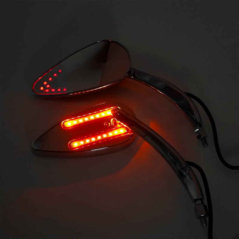 Sportster XL 1200 883 1990-Up Chrome Custom Dynamics LED Turn Signal Mirrors