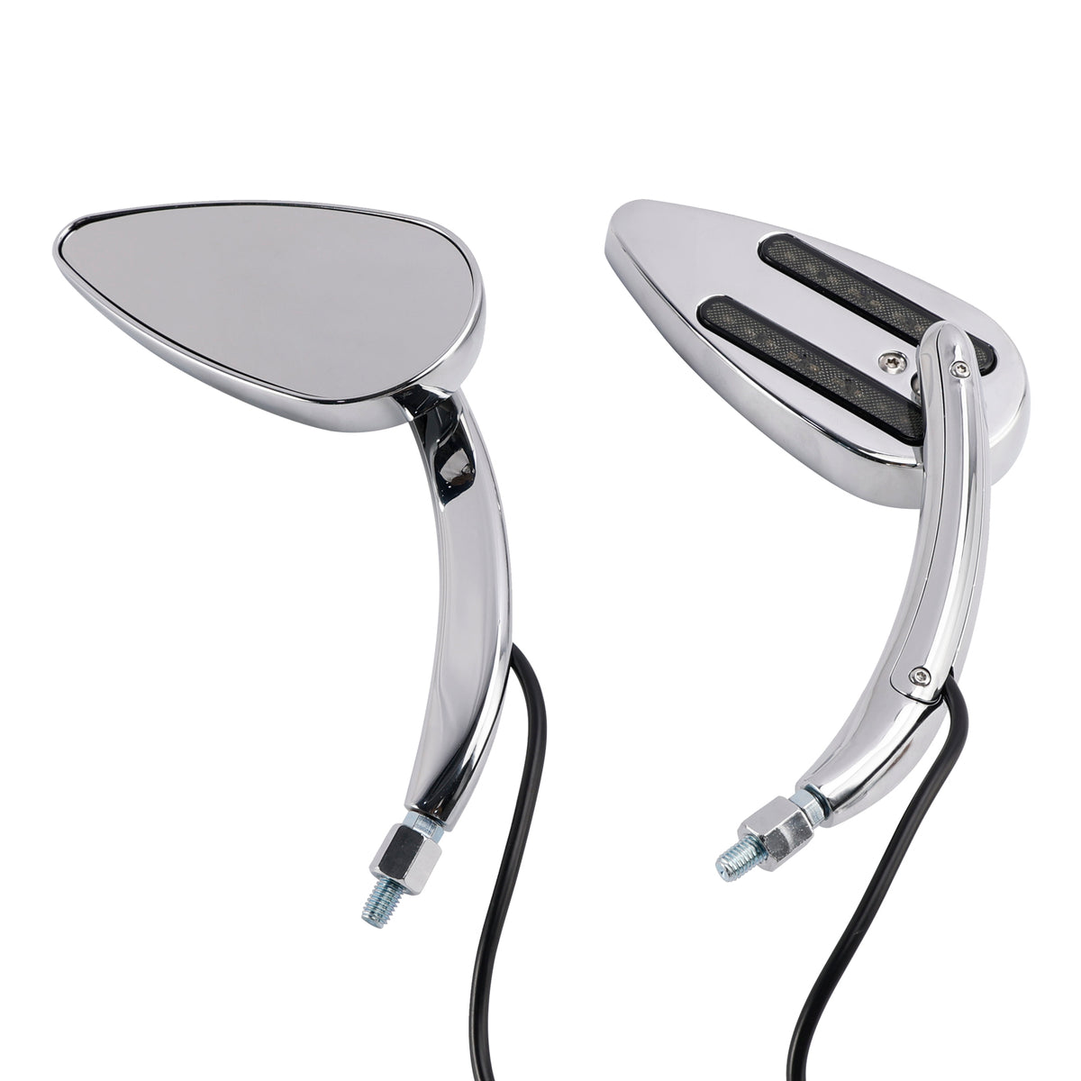 Sportster XL 1200 883 1990-Up Chrome Custom Dynamics LED Turn Signal Mirrors
