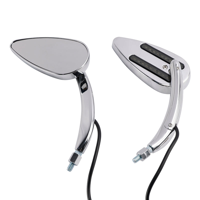Sportster XL 1200 883 1990-Up Chrome Custom Dynamics LED Turn Signal Mirrors
