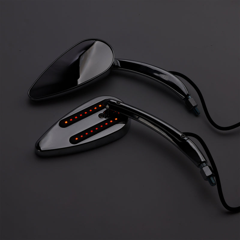 Sportster XL 1200 883 1990-Up Chrome Custom Dynamics LED Turn Signal Mirrors