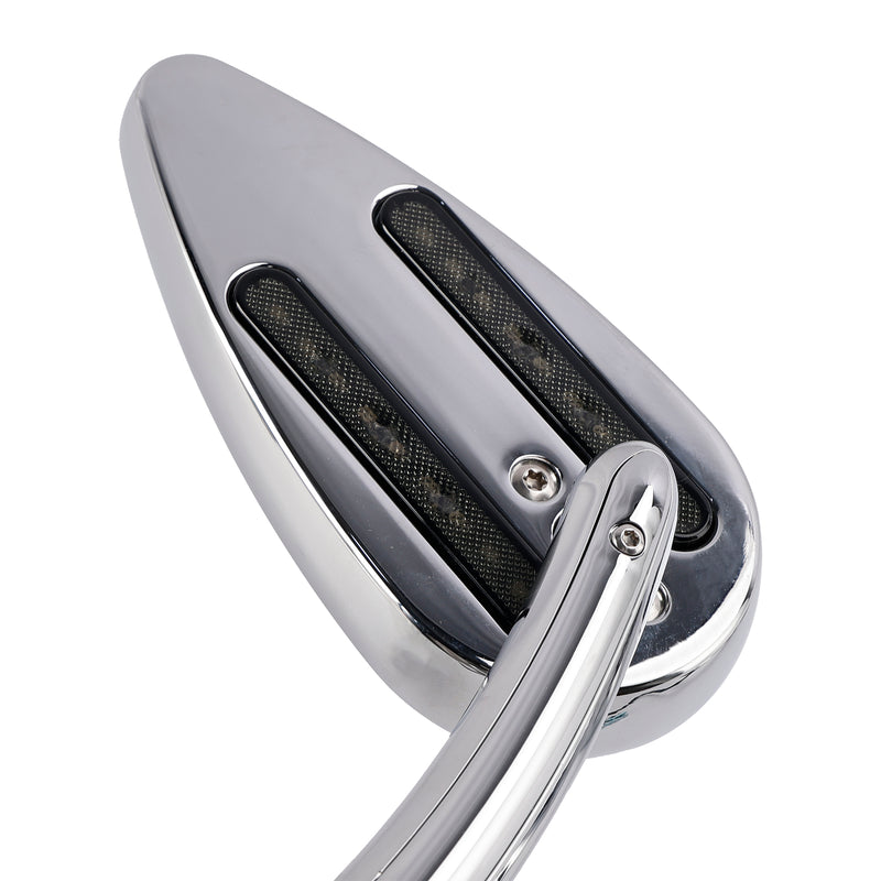 Sportster XL 1200 883 1990-Up Chrome Custom Dynamics LED Turn Signal Mirrors