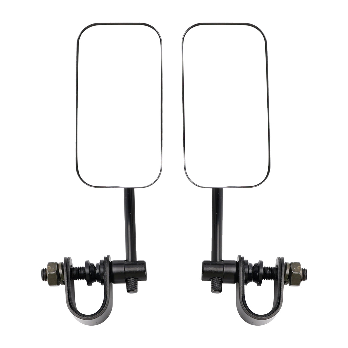 Cafe Racer Bobber Chopper Tracker Black Retro Retangular Mirrors with clamp