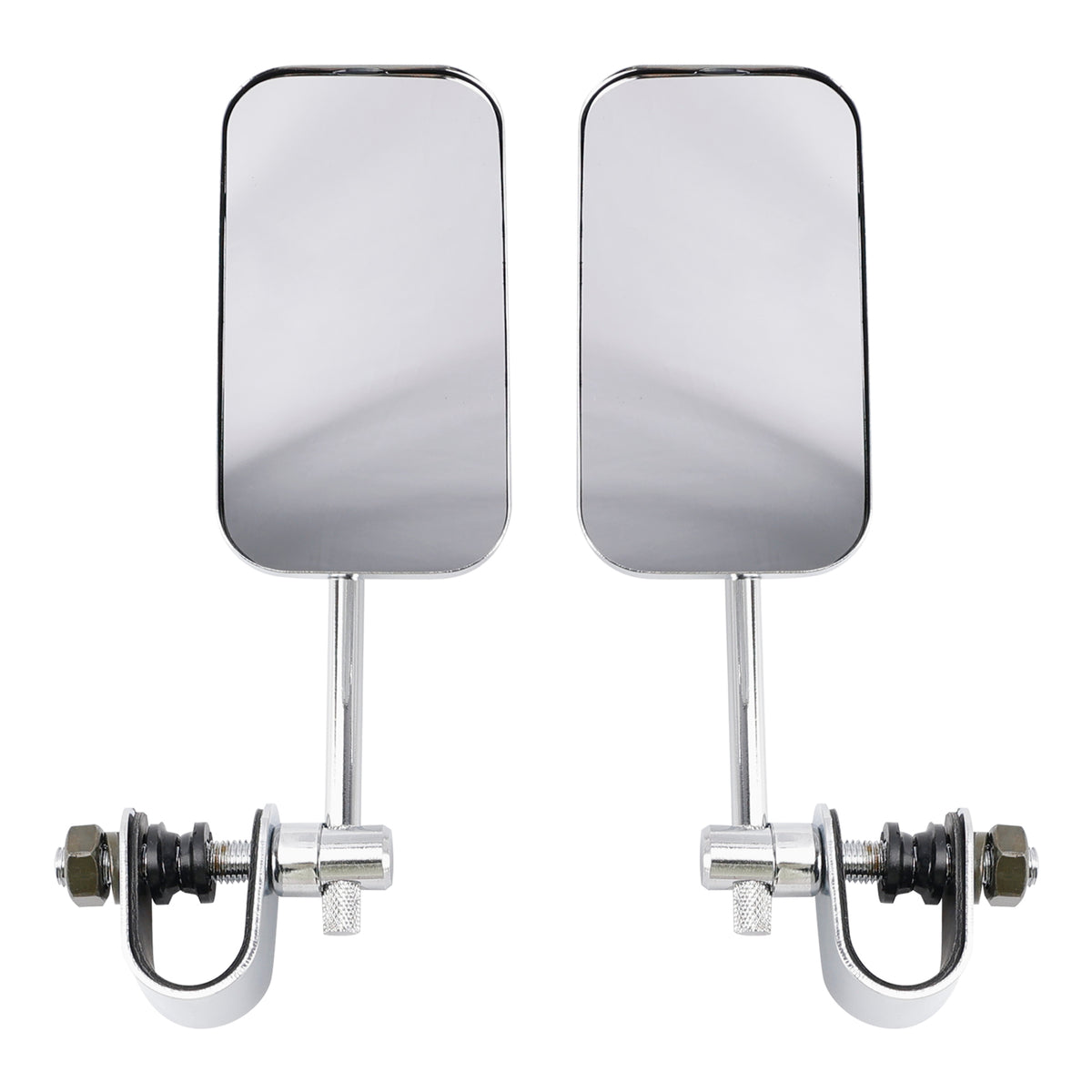 Cafe Racer Bobber Chopper Tracker Chrome Retro Retangular Mirrors with clamp