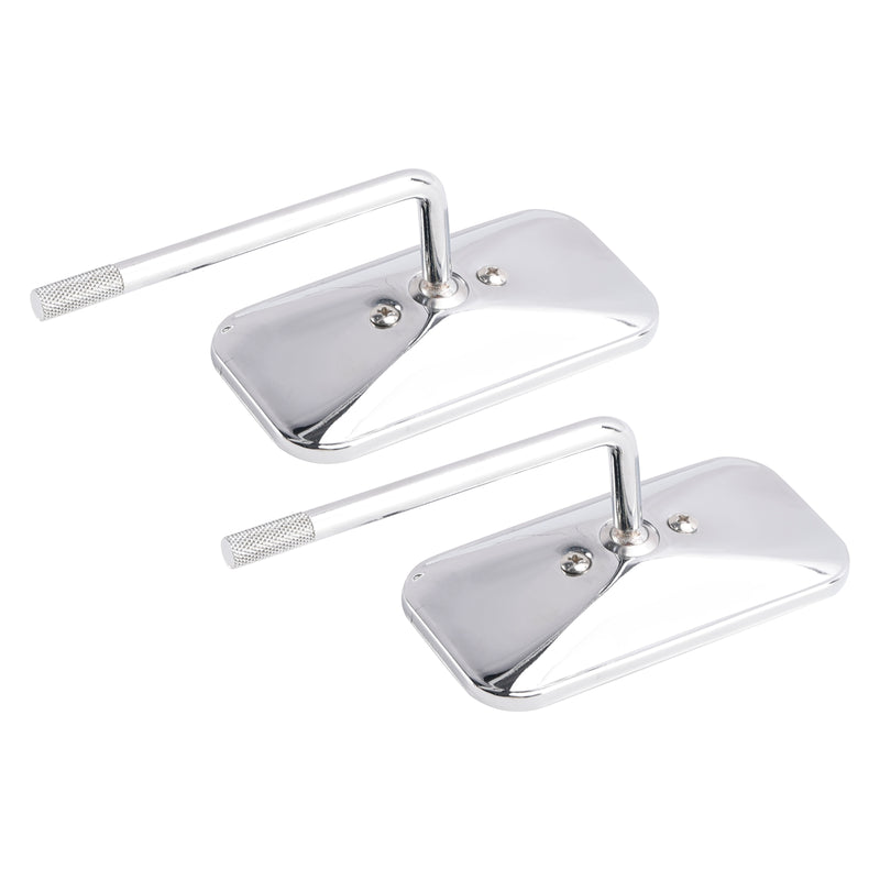 Cafe Racer Bobber Chopper Tracker Chrome Retro Retangular Mirrors with clamp