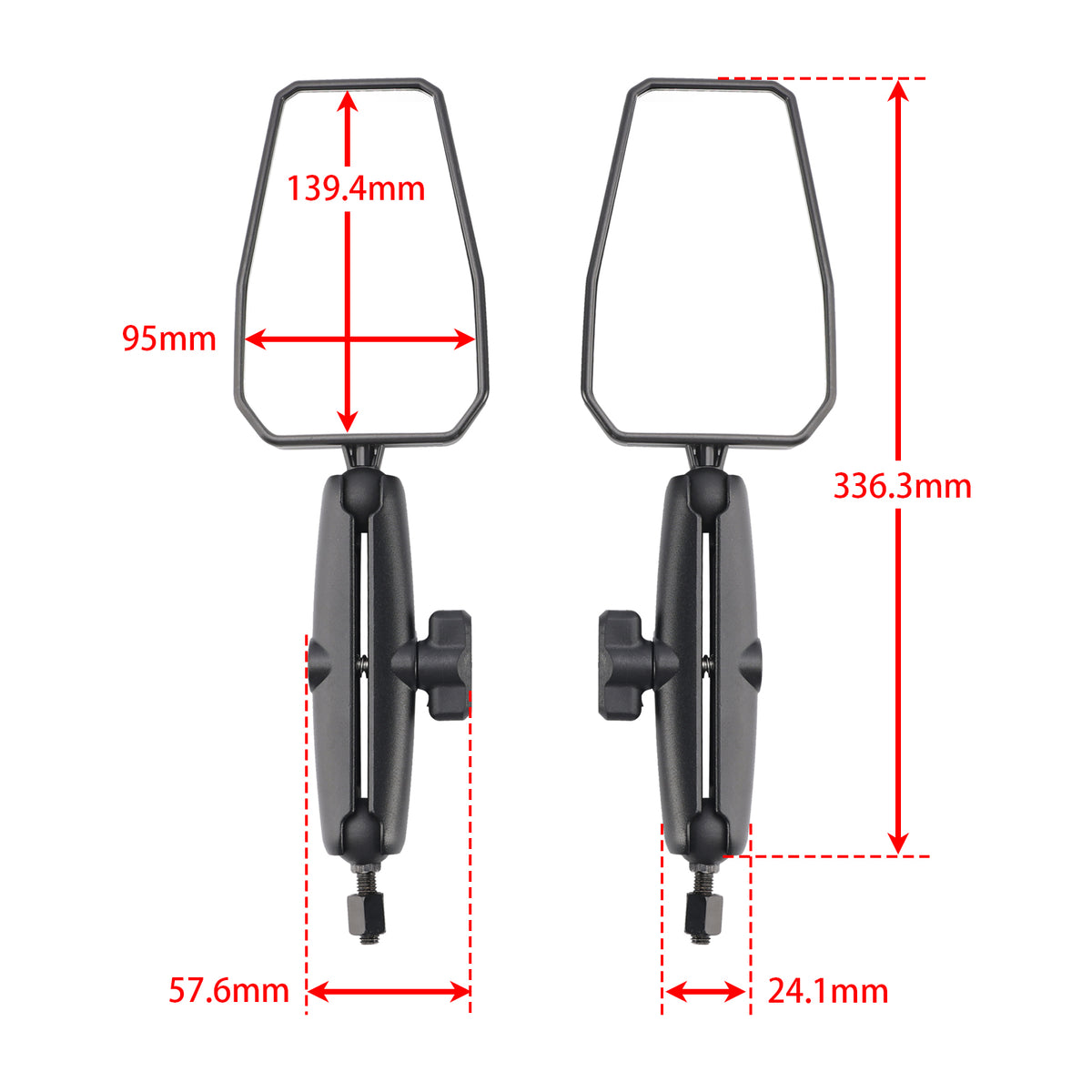 Adventure Motorcylce Offroad Universal Enduro Supermoto Mirror Kit 8mm 10mm