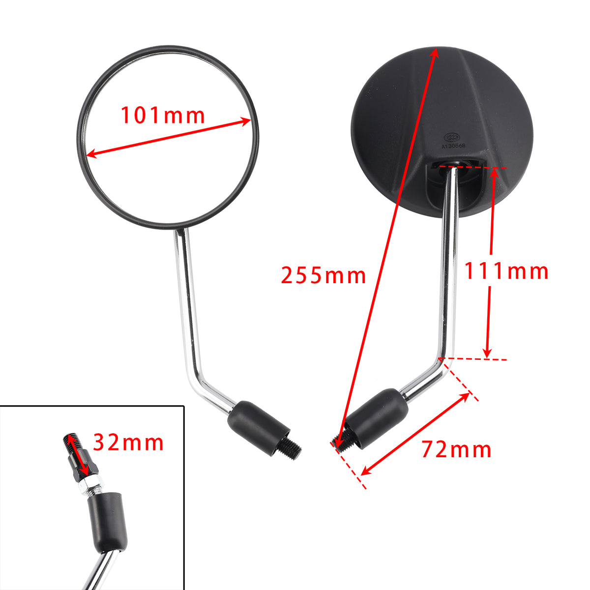 Kawasaki KLX 230/ABS 2020-2021 KLR 650 2012-2014 Rear View Mirrors Set