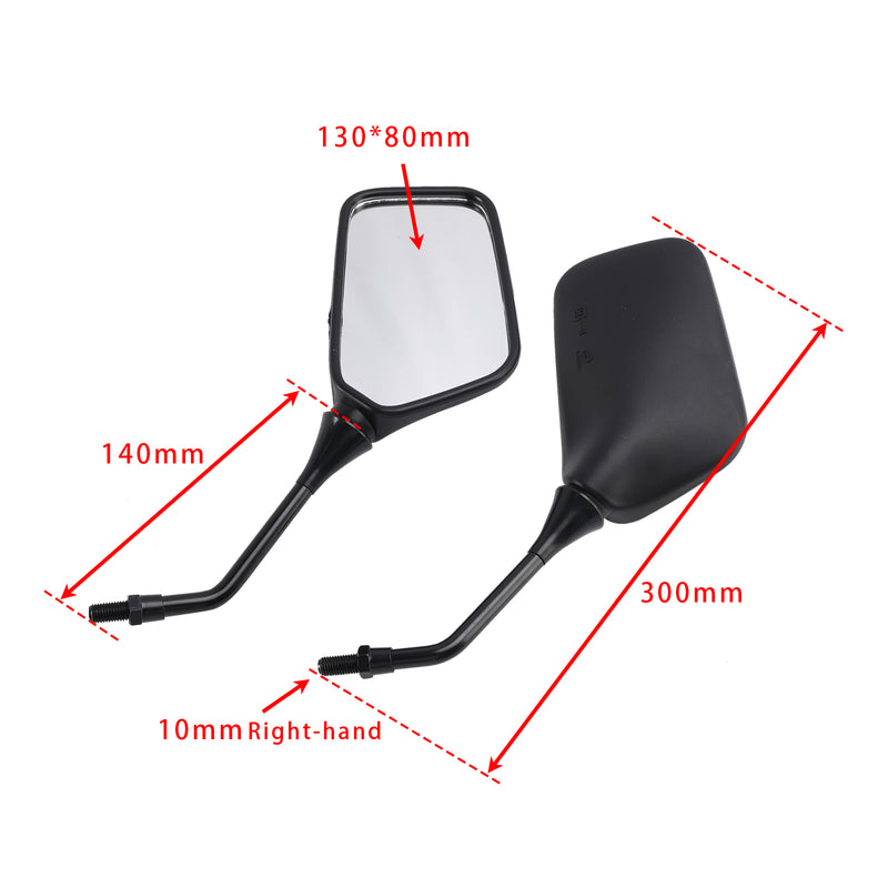 Kawasaki KLR250 KLR600 KLR650 Pair Black Mirrors M10 Rearview Mirrors