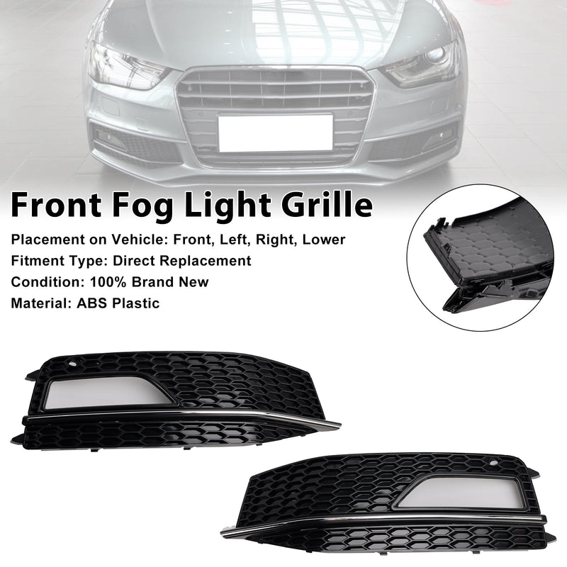 Audi A4 S-line S4 2013-2015 Bumper Fog Light Lamp Cover Grill Grille 8K0807682M 8K0807681 L