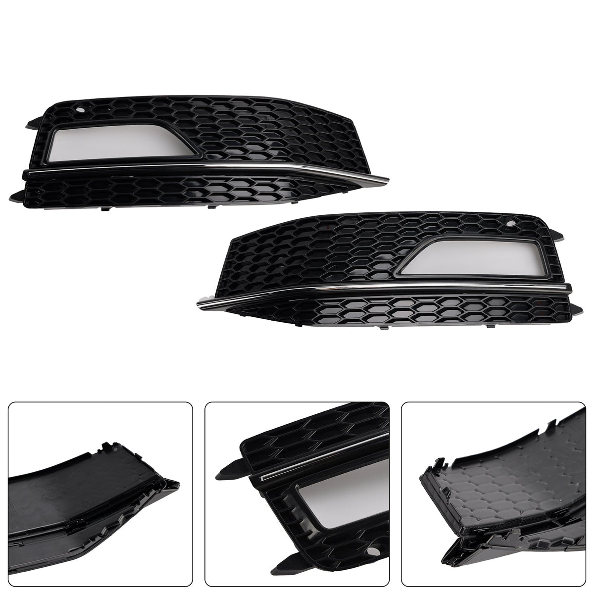 Audi A4 S-line S4 2013-2015 Bumper Fog Light Lamp Cover Grill Grille 8K0807682M 8K0807681 L