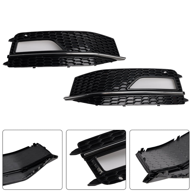 Audi A4 S-line S4 2013-2015 Bumper Fog Light Lamp Cover Grill Grille 8K0807682M 8K0807681 L