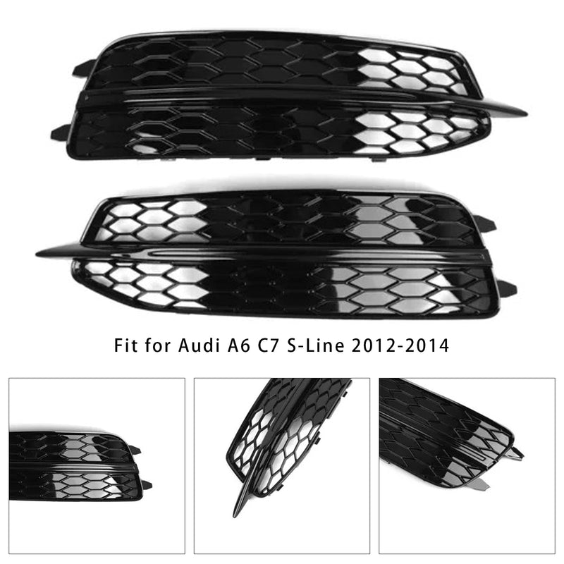2012-2014 Audi A6 C7 S-Line 2PCS Car Front Bumper Fog Light Grill 4G0807681D 4G0807682D