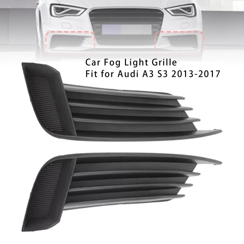 2013-2017 Audi A3 S3 Pair Car Front Bumper Fog Light Grille