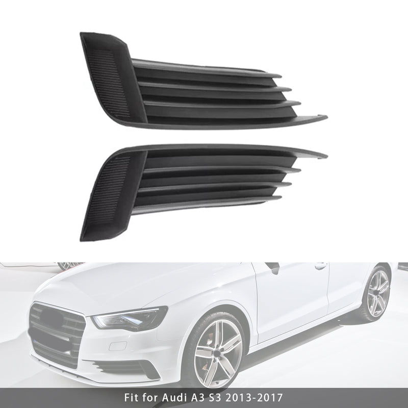 2013-2017 Audi A3 S3 Pair Car Front Bumper Fog Light Grille