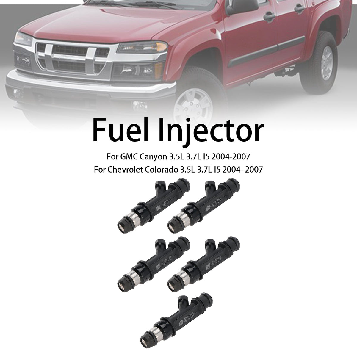 5PCS 12589465 Fuel Injector Fit Hummer H3 Fit Chevrolet Trailblazer Colorado
