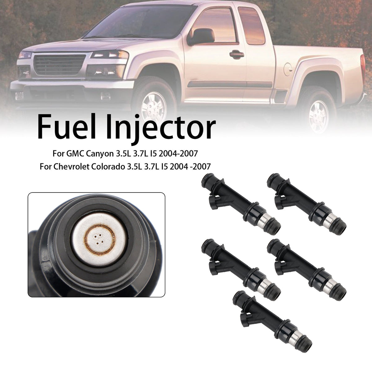 5PCS 12589465 Fuel Injector Fit Hummer H3 Fit Chevrolet Trailblazer Colorado