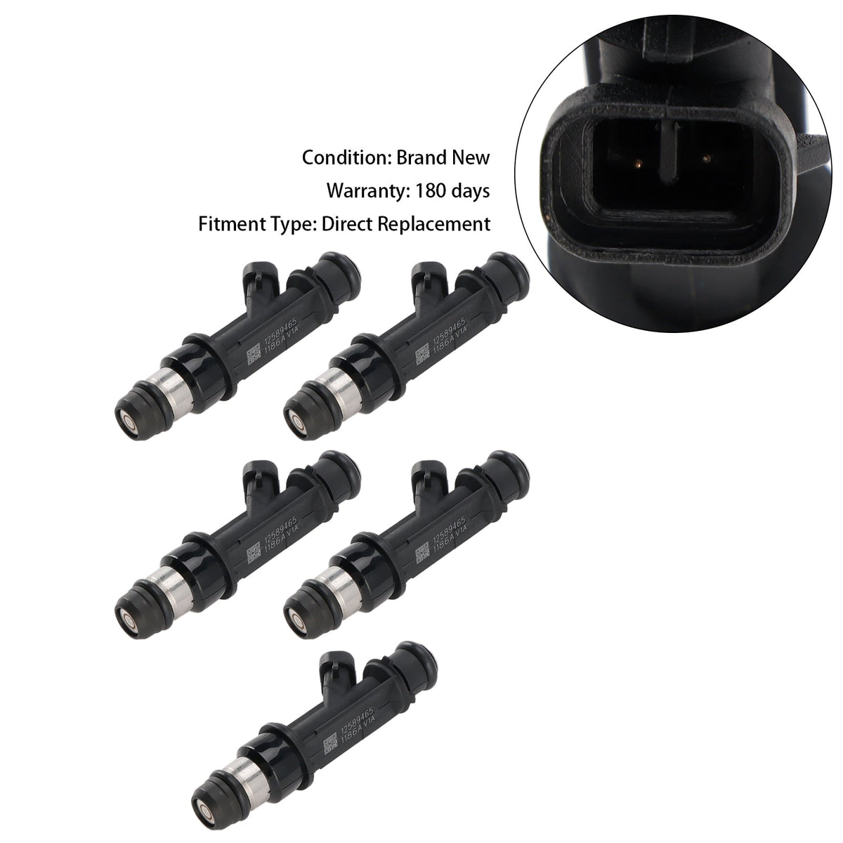5PCS 12589465 Fuel Injector Fit Hummer H3 Fit Chevrolet Trailblazer Colorado